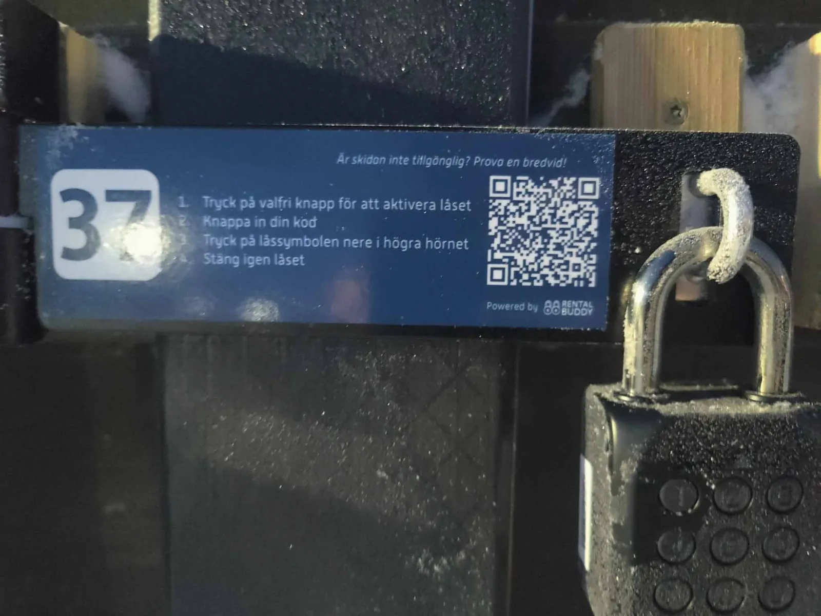 Igloo padlock för upplåsning av rentalbuddy digital upplåsning