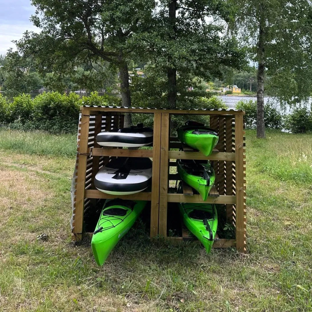 Self-service station for kayak and Sup made out fo wood