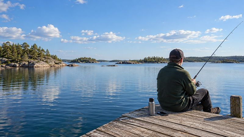 Rental owner fishing from a jetty while customers book, pay and unlock on their own