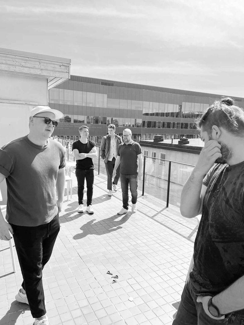 The Rentalbuddy team together outdoors