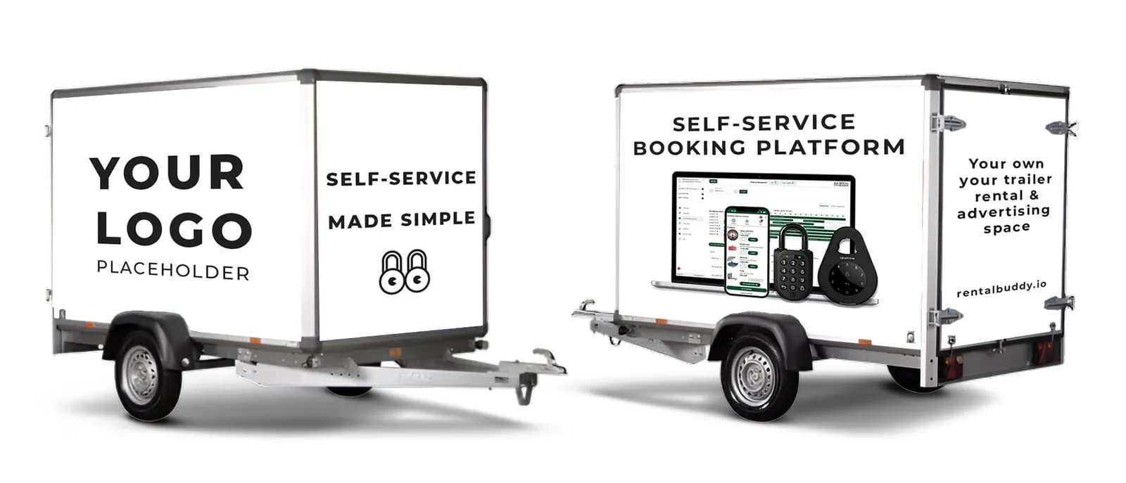 Trailer for rent with advertising on