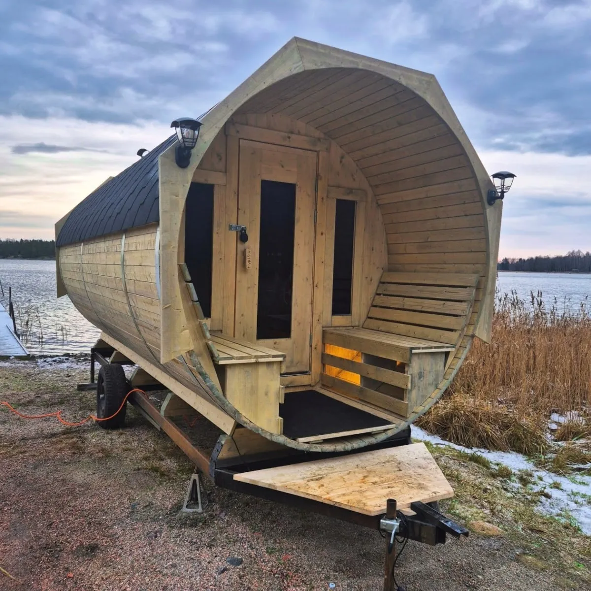 The new wood-fired sauna by the sea at Strandstuvikens Havsbad & Camping near Nyköping